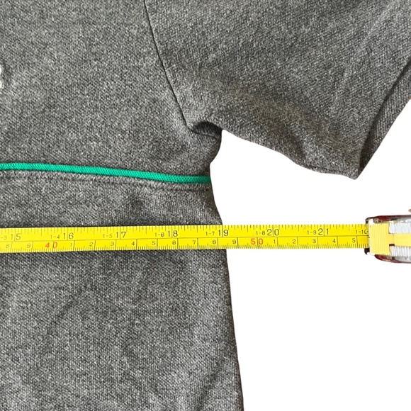 Vintage Lacoste Short Sleeve Polo Shirt Mens L Grey Green Stripe Croc 90s Sport - Picture 9 of 10